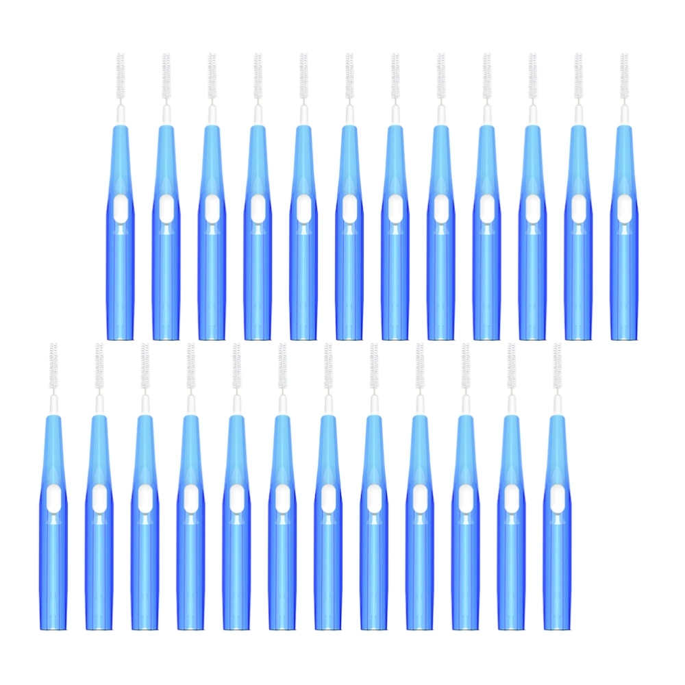 1 Box 30 Pcs Interdental Brushes Retractable Dental Care Brushes Interdental Cleaner Brush Dental Picks (Blue 0.7mm)