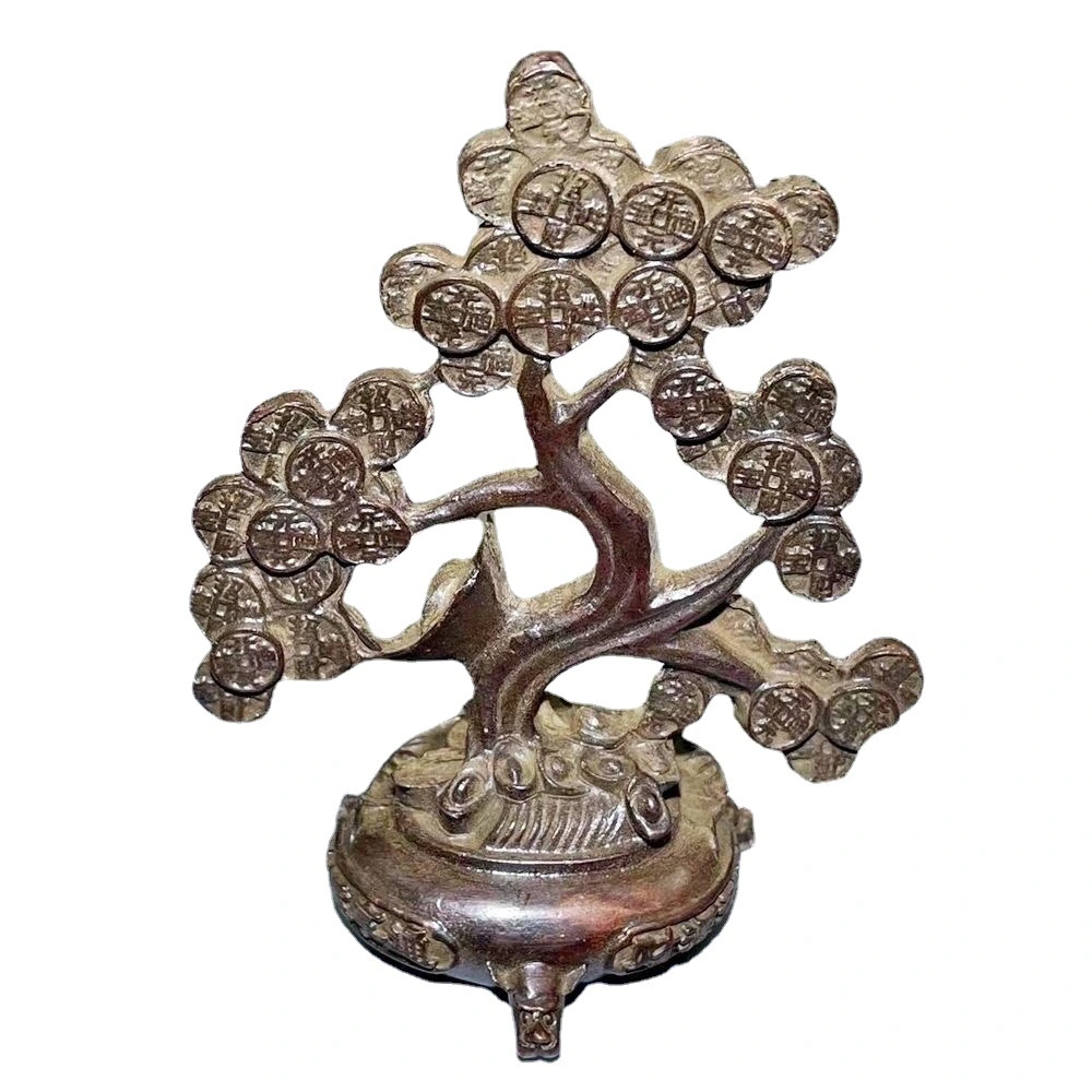 Chinese Style Money Tree Ornament Desktop Copper Fortune Tree Table Centerpiece