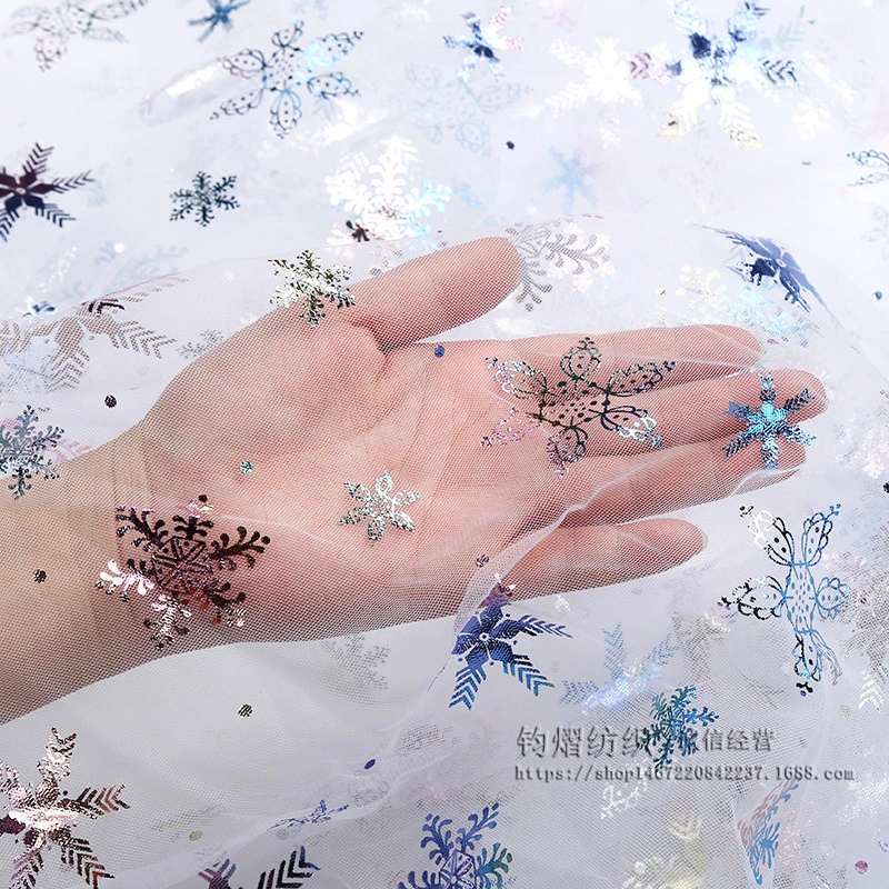 1 Sheet Convenient Snowflake Fabric Multi-function Sewing Fabric Cuttable Craft Fabric Diy Supply