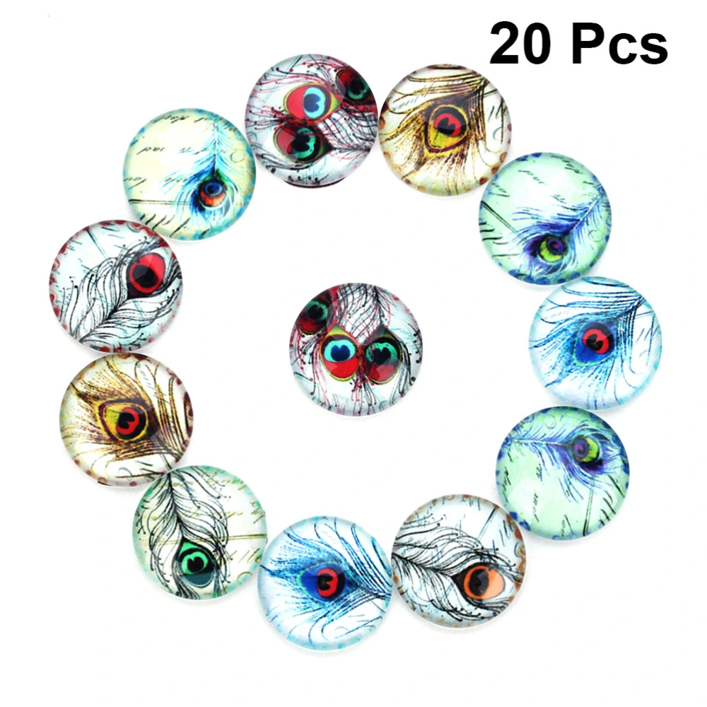 1 Bag 20pcs Glass Interface Patch DIY Jewelry Accessories Pattern Glass Patch Jewelry Making Material for DIY Jewelry Crafts Making (Mixed Color 10mm)