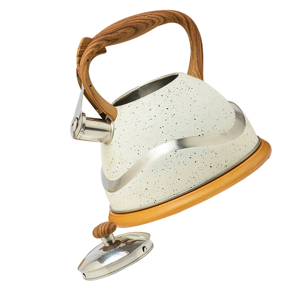 1Pc Durable Teapot Stainless Steel Teakettle Home Thicken Teakettle (Beige)