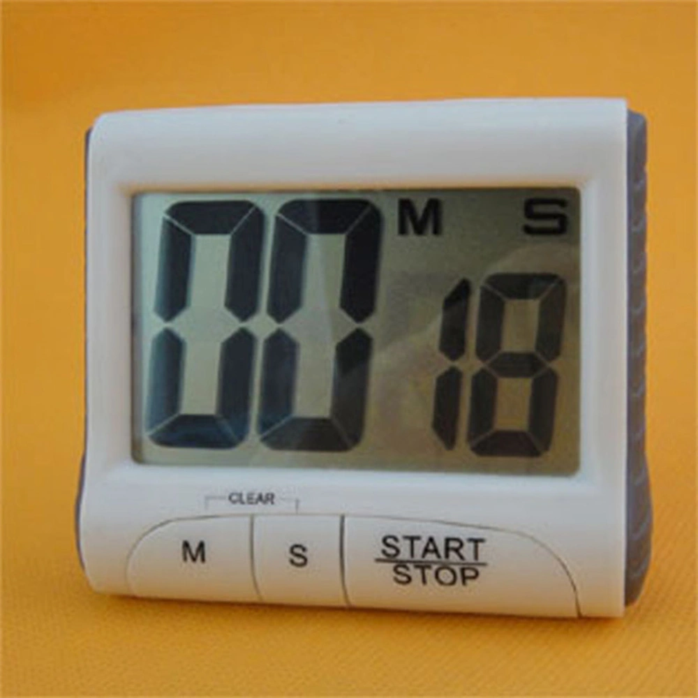 Digital Kitchen Cooking Timer Count Down Up Clock Loud Alarm with Large LCD Display Screen (White)