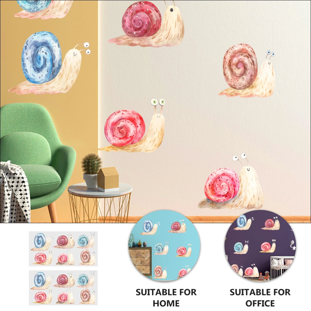 2pcs Painted Snail Wall Stickers Painted Snail Wall Decals Window Stickers