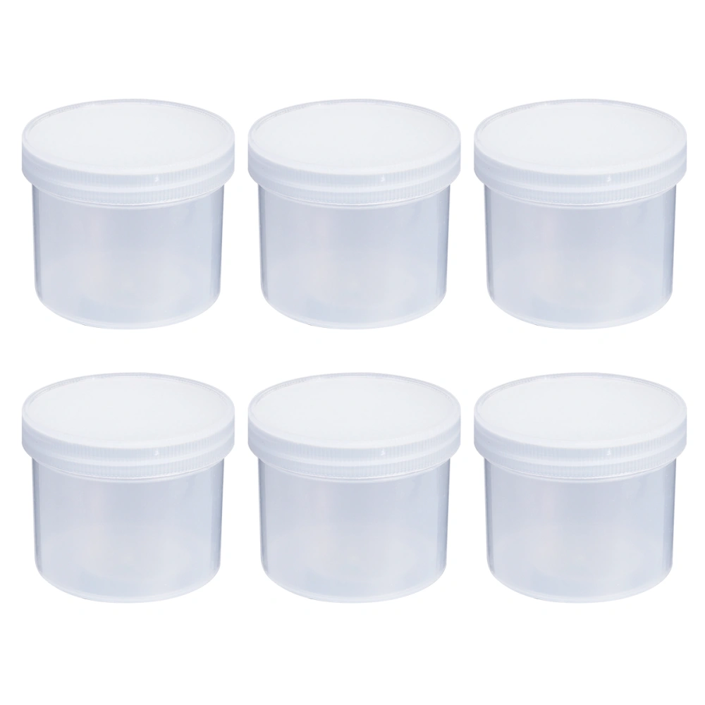 6Pcs 250ml Capacity Wide Mouth Empty Container Storage Bottle Jar with Lids (Semi-transparent)