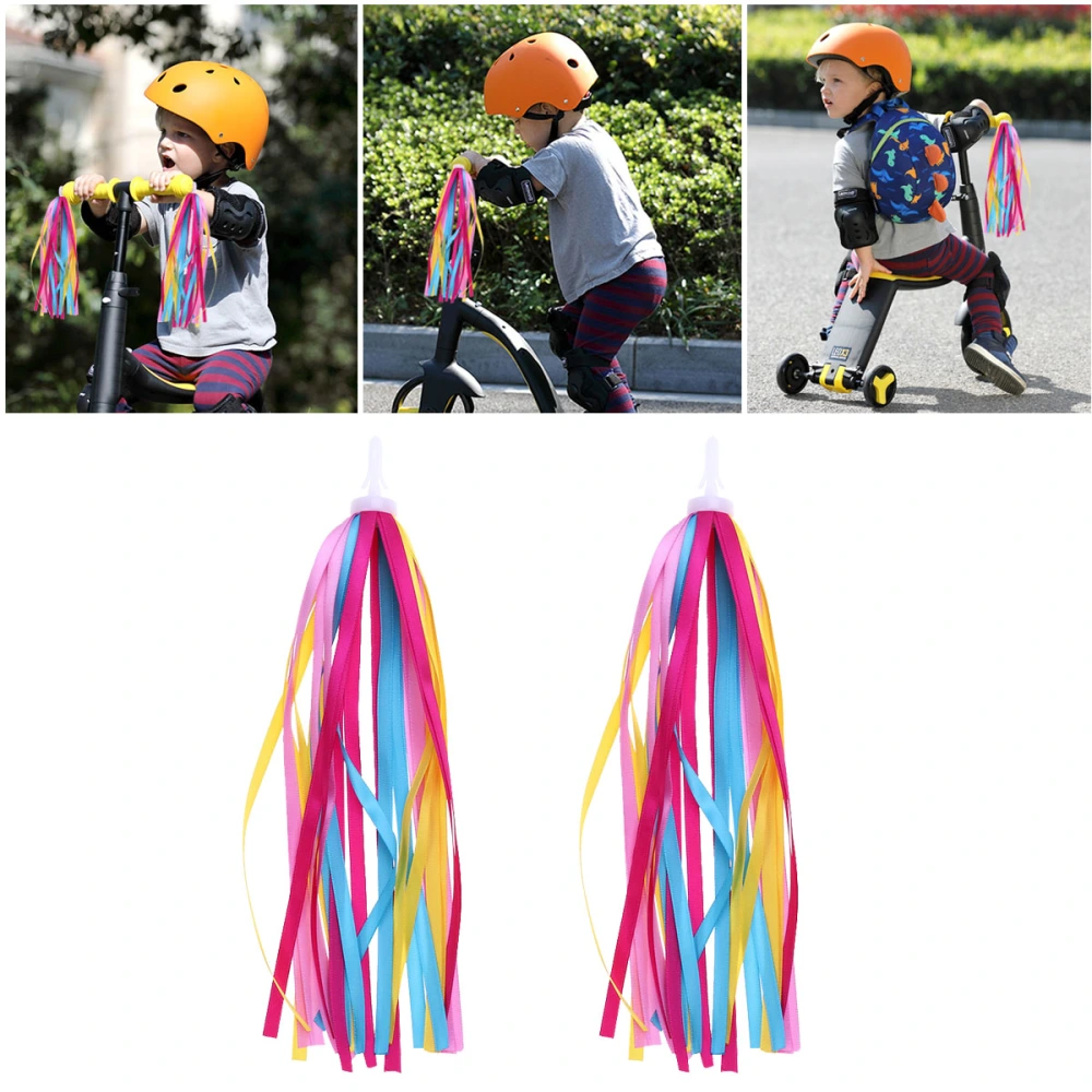 One Pair of Childrens Bike Handlebar Streamers Grips Tassels Ribbons Baby Carrier Accessories (Yellow)