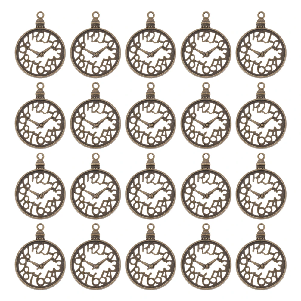 60 Pcs Clock Shape Pendant Jewelry Pendants DIY Necklace Bracelet Key Chain Pendants