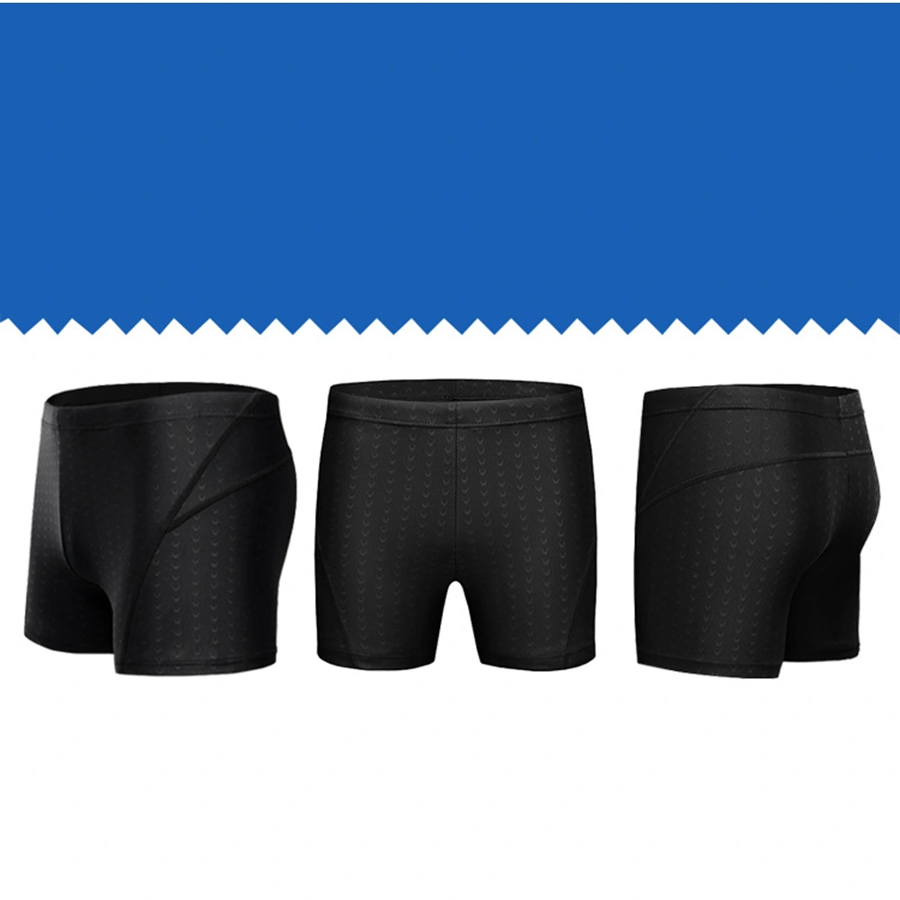 Adults Men Large Size Waterproof Swimming Costume High Elastic Swimming Trunks and Swimming Set (Black, Size 5XL)