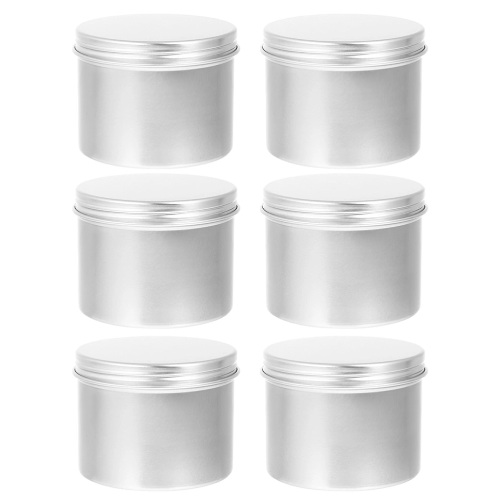 6 Pcs Aluminum Cans Refillable Tea Leaves Jars Candle DIY Aluminum Containers