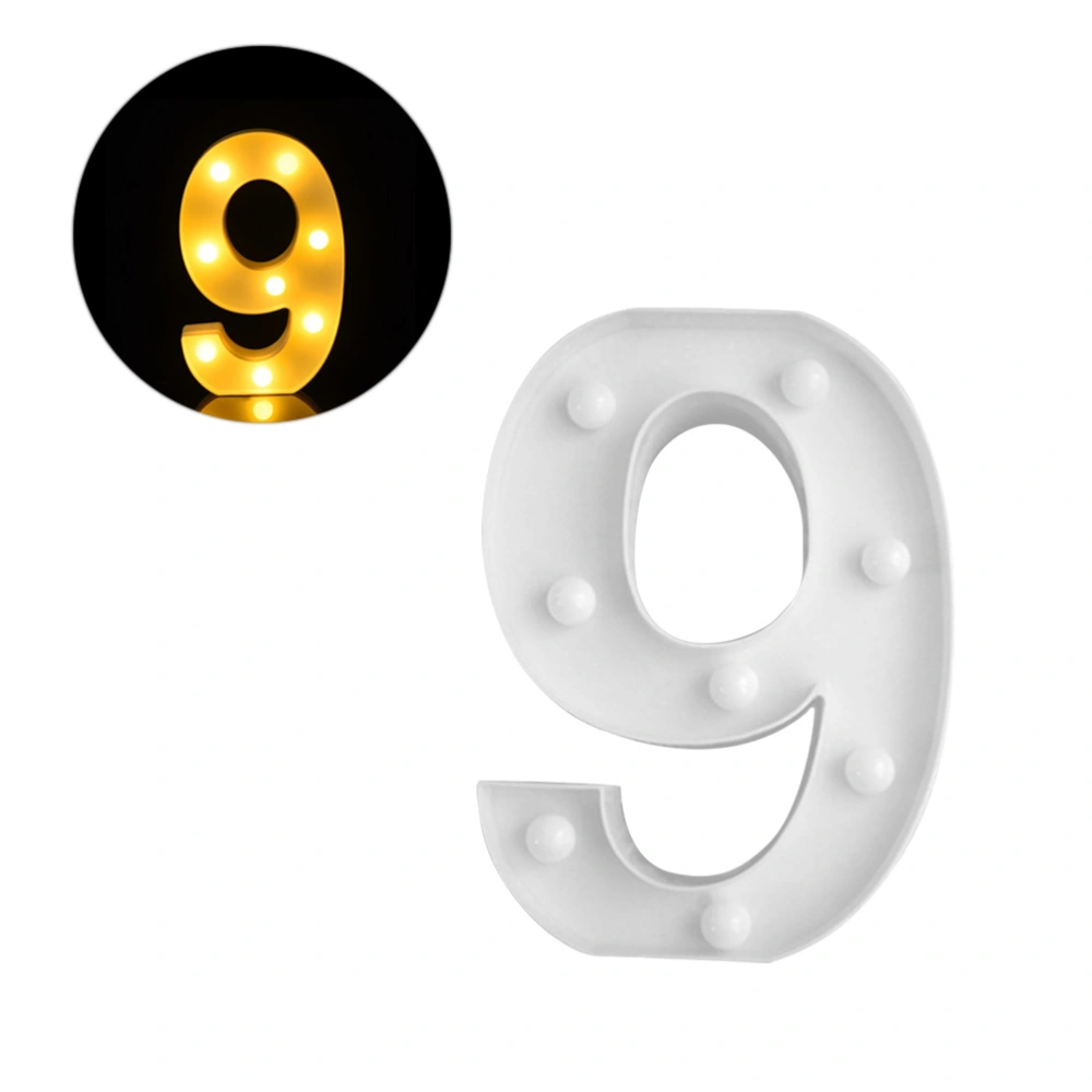 LED Number Lights Sign Night Light Number Lamp for Wedding Birthday Christmas Party Decoration (Number 9)