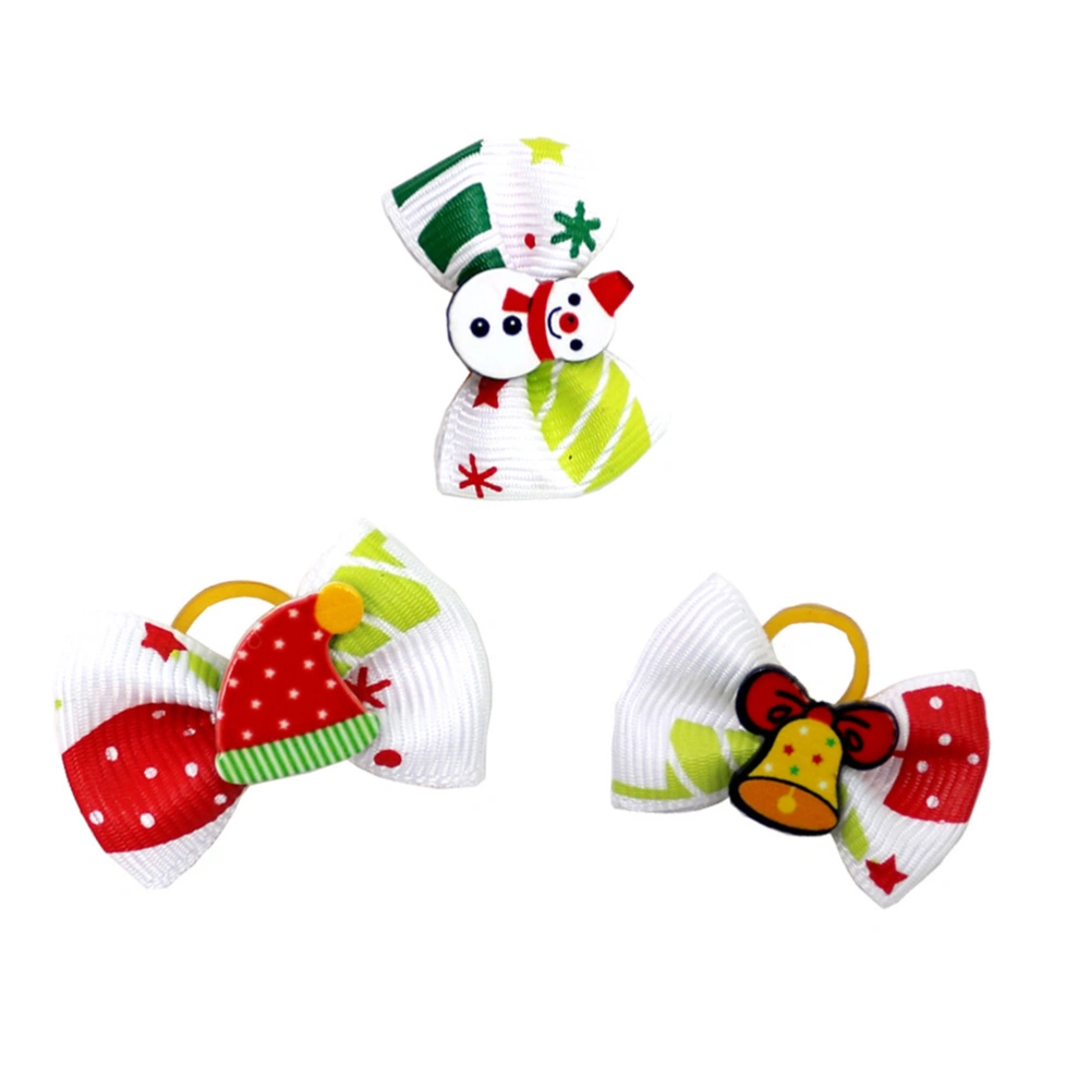 15pcs Adorable Hair Band Christmas Hair Tie Pet Decorative Cloth Hair Ring for Pet Puppy Dog (Mixed Style)