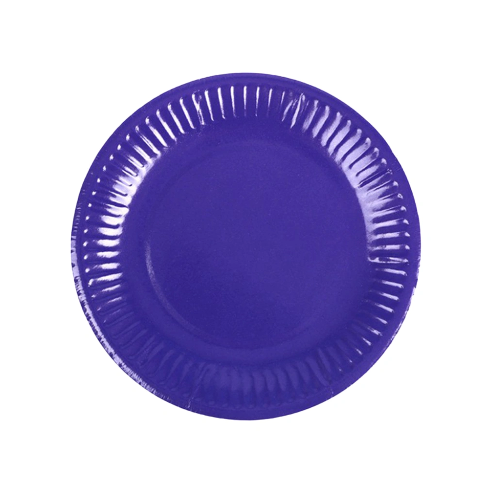 40Pcs 6 Inch Dot Colorful Disposable Paper Dinner Plates Birthday Party Supplies (Purple + Deep Purple + Light Green + Sky Blue)