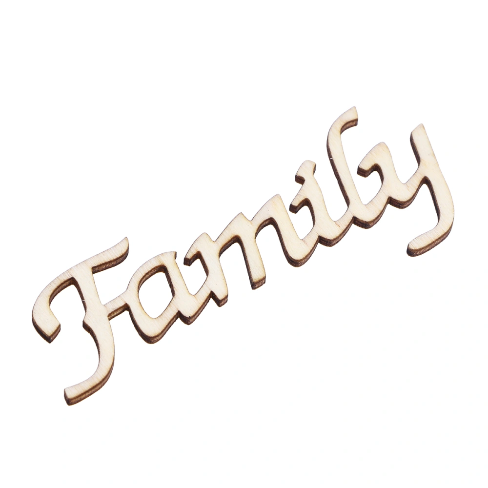 Family Printed Words Wooden Home Decoration Tag Sign DIY Decorative Wood Chip-11x2.8x0.2cm