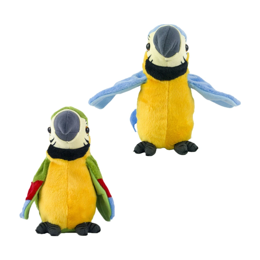 2pcs Electric Funny Bird Toy Talking Parrot Plush Toy Interesting Repeat Toy