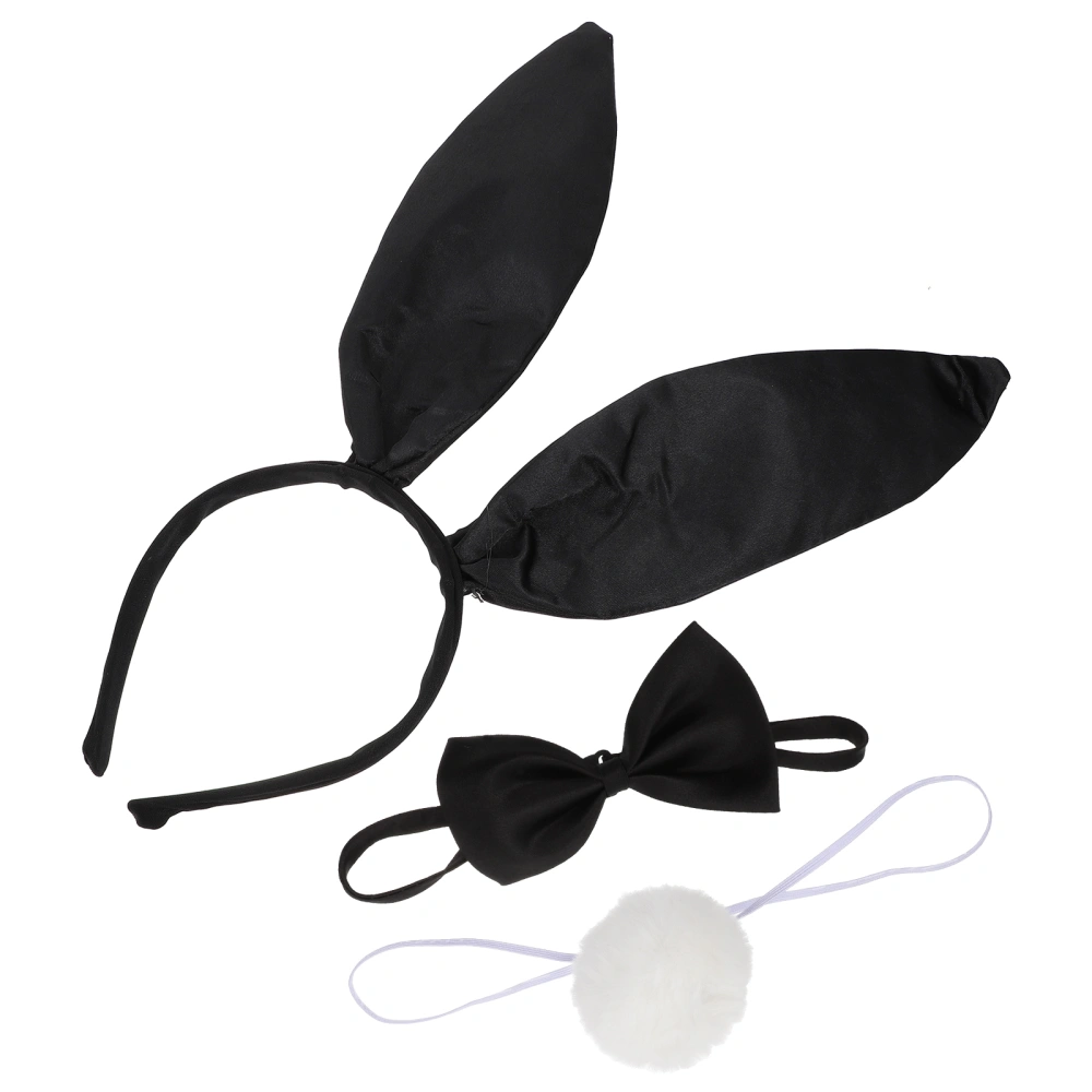 1 Set Rabbit Ear Costume Prop Accessories Rabbit Ear Hairband Tail Bow Tie Props