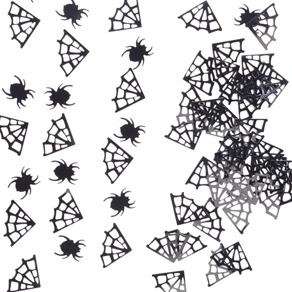 5 Packs of Black Spider and Spider Web Confetti Halloween Party Confetti Plastic Tabletop Decor Halloween Table Confetti for Party Decoration