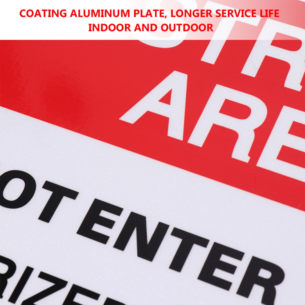 1Pc Aluminium Sheet DO NOT Entry Sign RESTRICTED AREA Warning Sign AUTHORIZED PERSONNEL ONLY Sign Safety Indicator for Office Teaching Building Passage (Assorted Color)