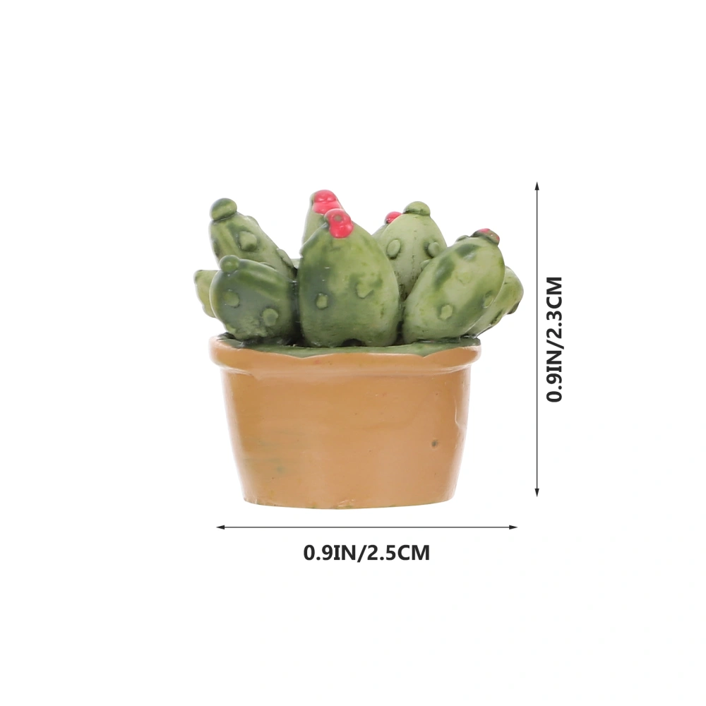 5Pcs Mini Resin Adornments Creative Bonsai Decors Lovely Succulent Plants