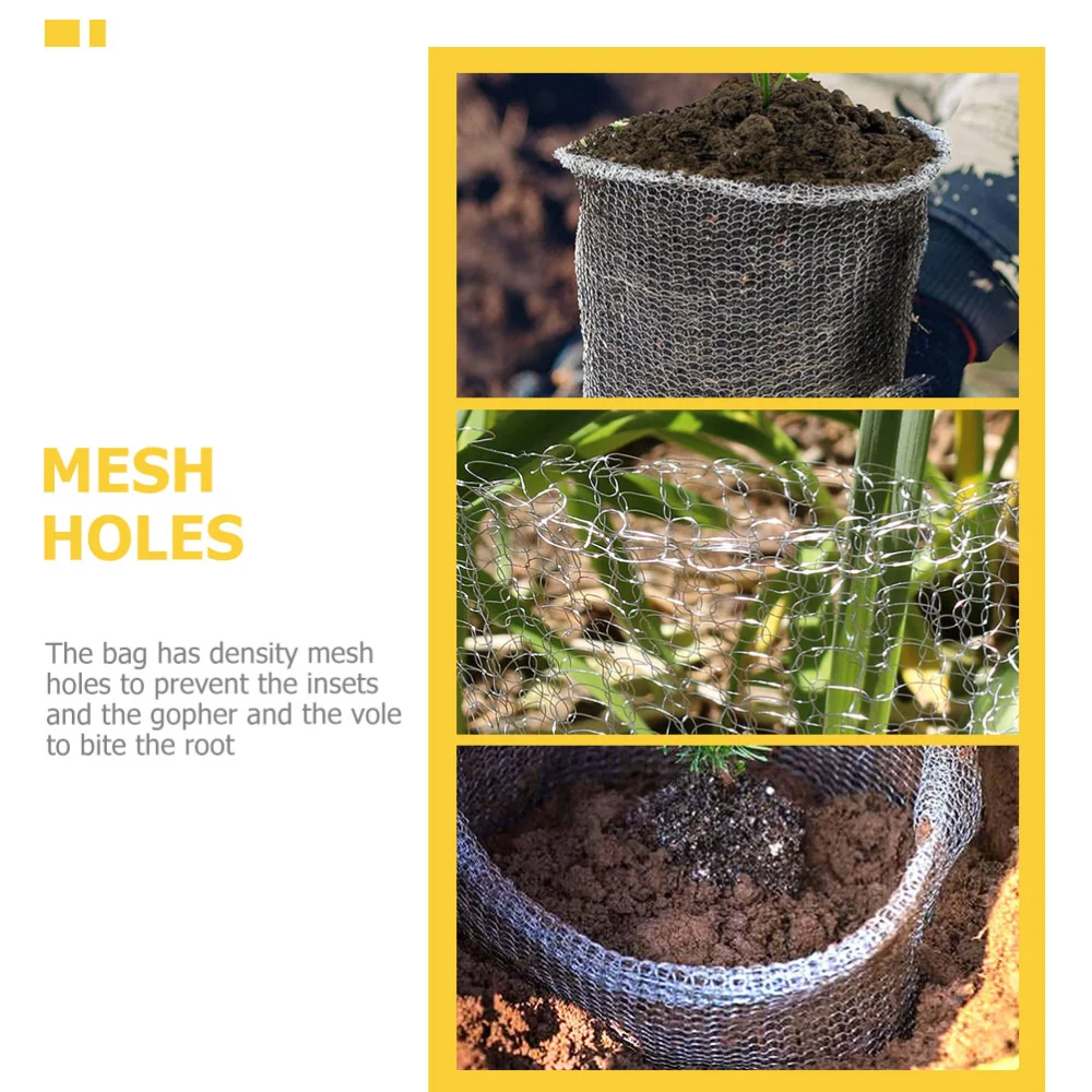 Plants Root Protective Mesh Bag Stainless Steel Gardening Mesh Bag for Preventing Mouse