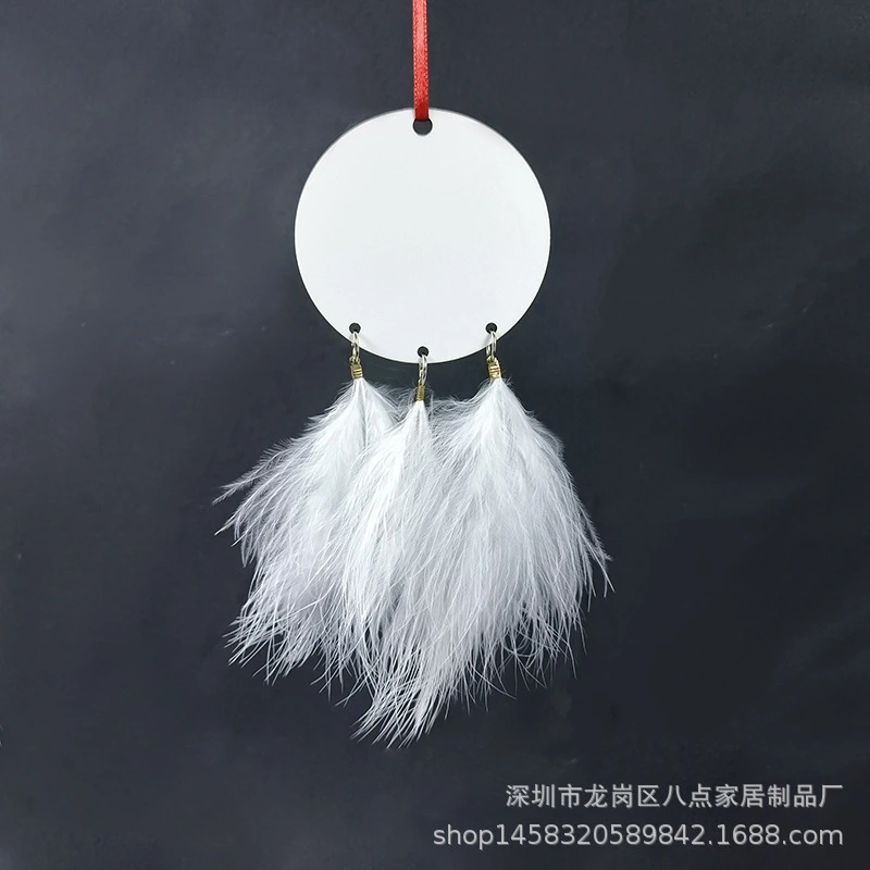 DIY Sublimation Pendant Sublimation Blank Round Plume Pendant Christmas Decor