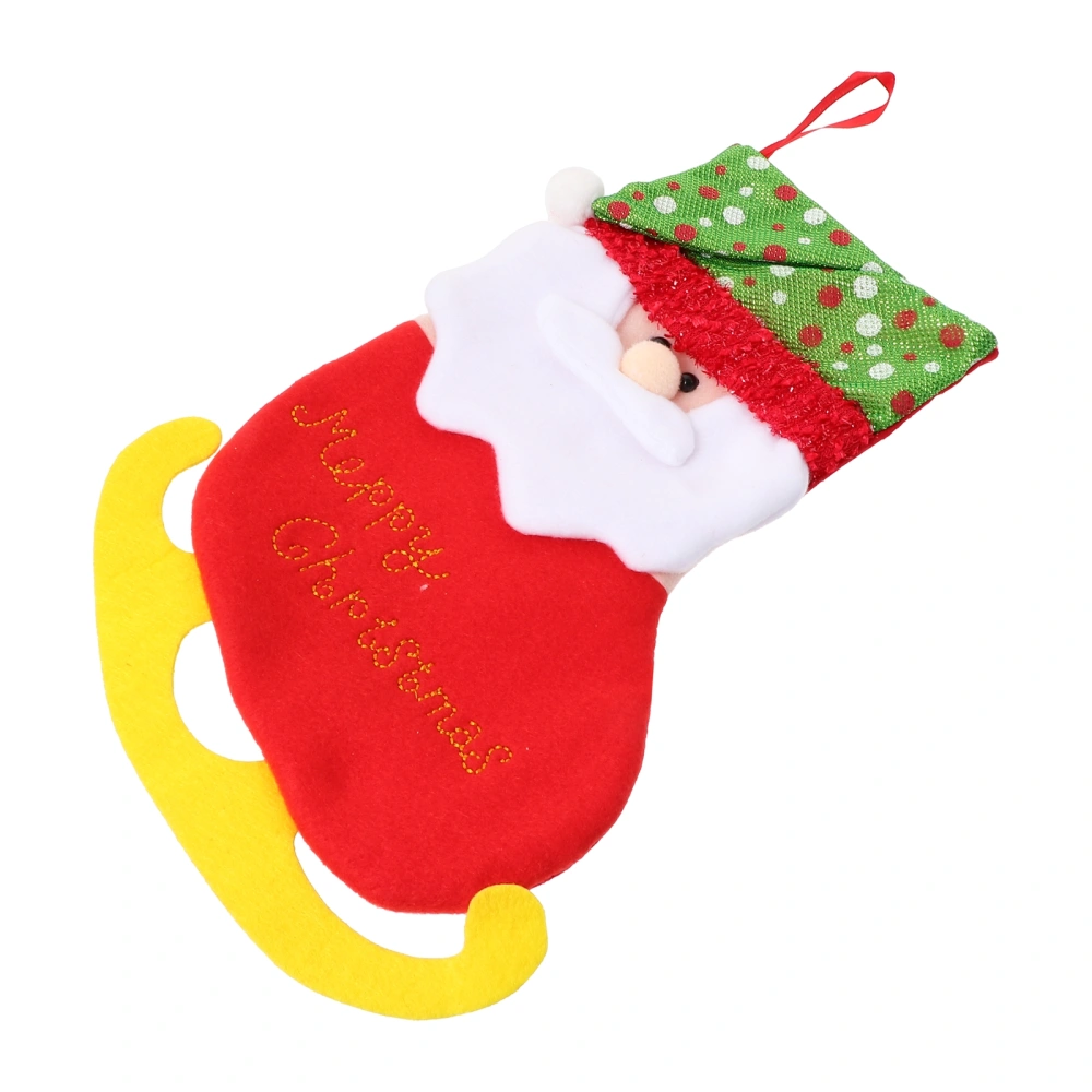 1pc Hanging Bag Stockings Design Christmas Gift Pouch (Skiing Old Man)