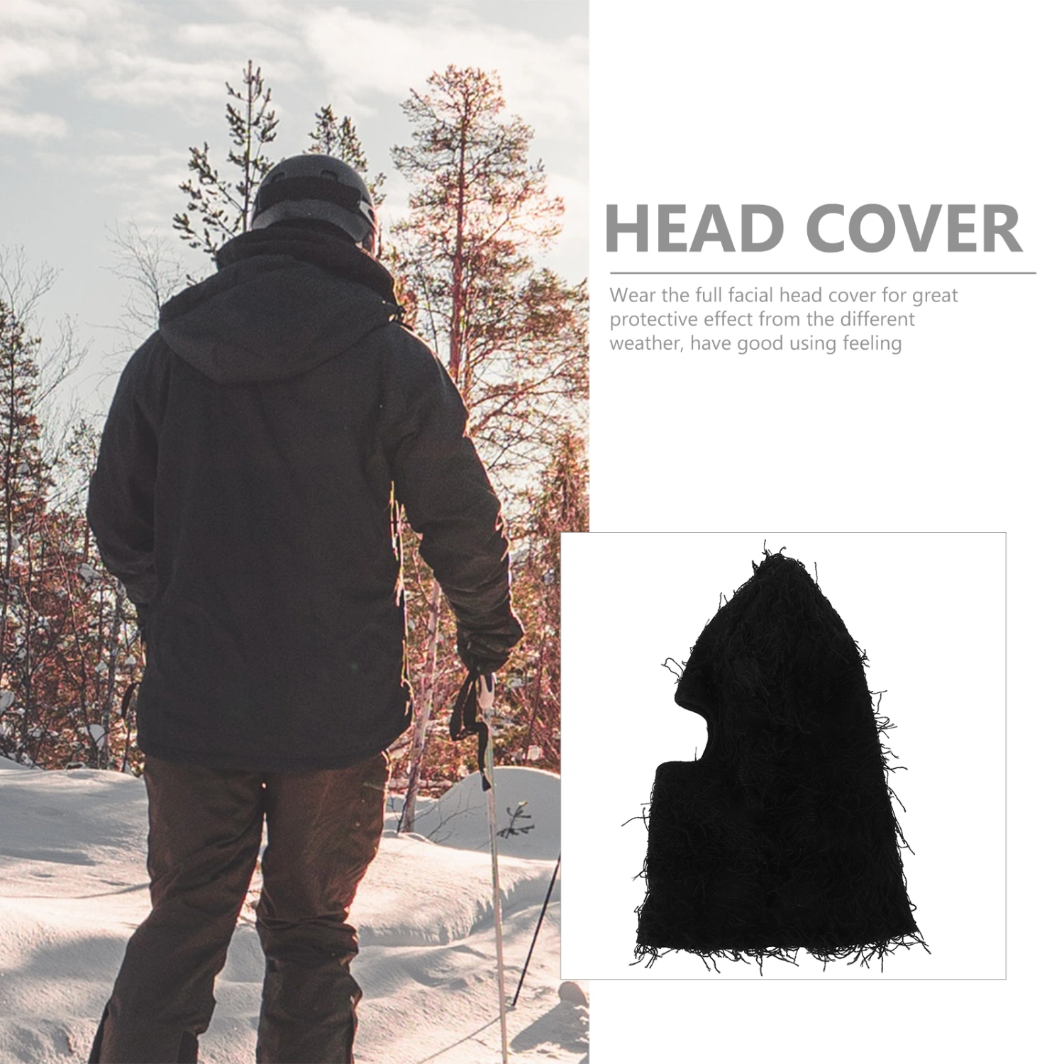 Breathable Cycling Head Cover Winter Mask Skiing Full Facial Head Cover for Adults Women Men