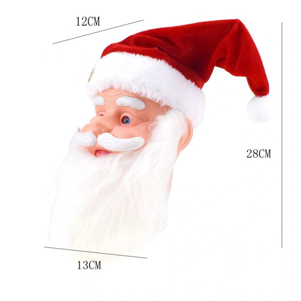 Fantastic Christmas Santa Toy Electric Singing Santa Claus Head Doll Rolling Eyes (without Battery)