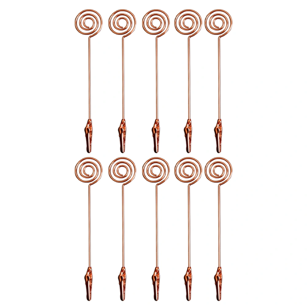 10PCS Double End Meal Memo Holder Moveable Clip Photo Display for Office Home - Circle (Rose Gold)