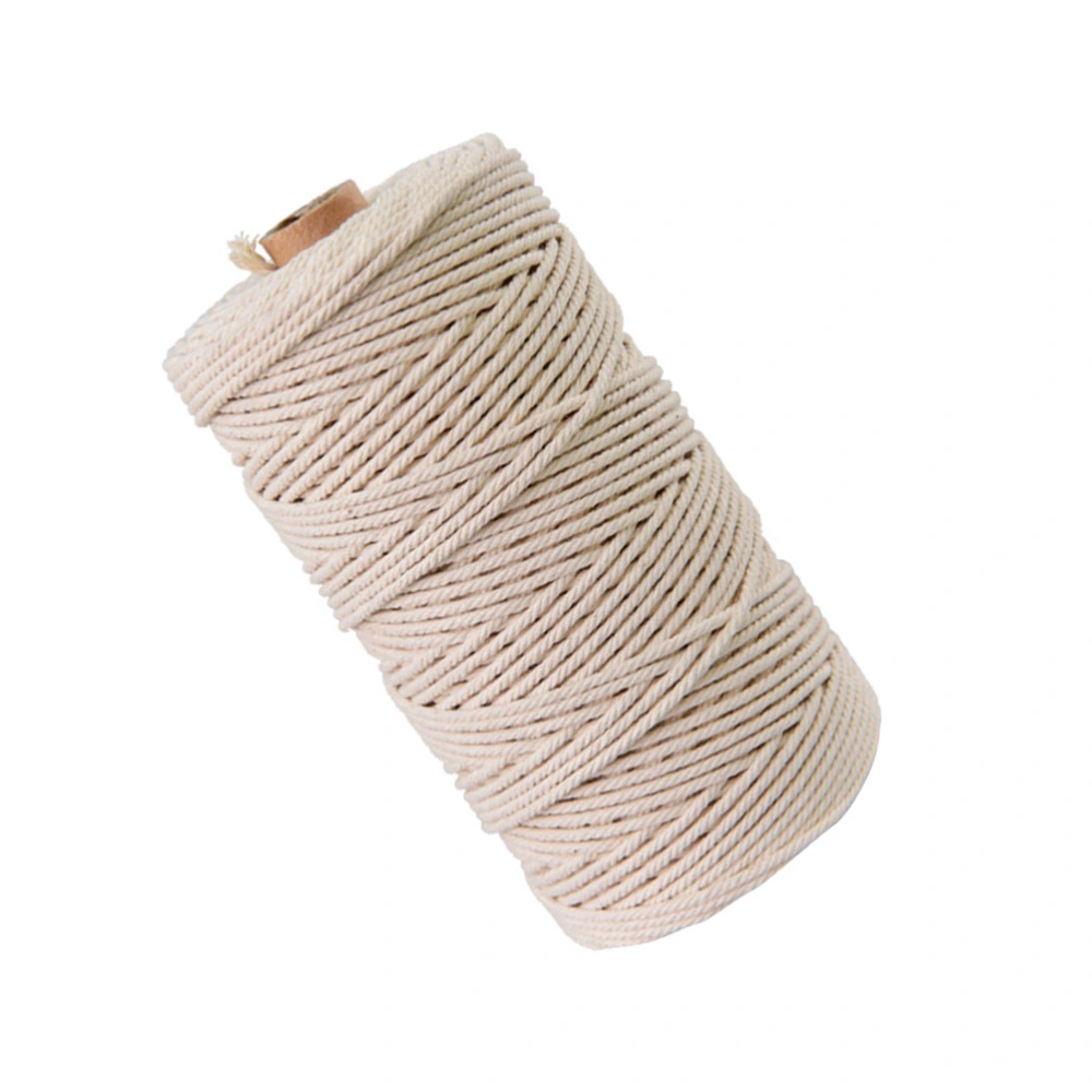 100M Natural Cotton Rope Tapestry Knitted Cord for Handmade Wall Craft DIY Making (4MM)