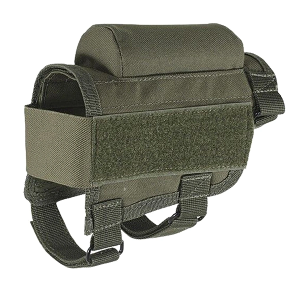 Multi-functional Outdoor Wargame Bullet Bag Portable Tactical Buttstock Rifle Stock Pack Cheek Rest Pad With Ammo Carrier Case Holder For .308 .300 Winmag (Green)