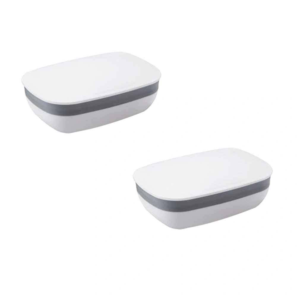 2 Packs Portable Soap Dish Waterproof Seal Soap Box Lightweight Soap Case Container for Bathroom Shower Home Outdoor Travel(White)