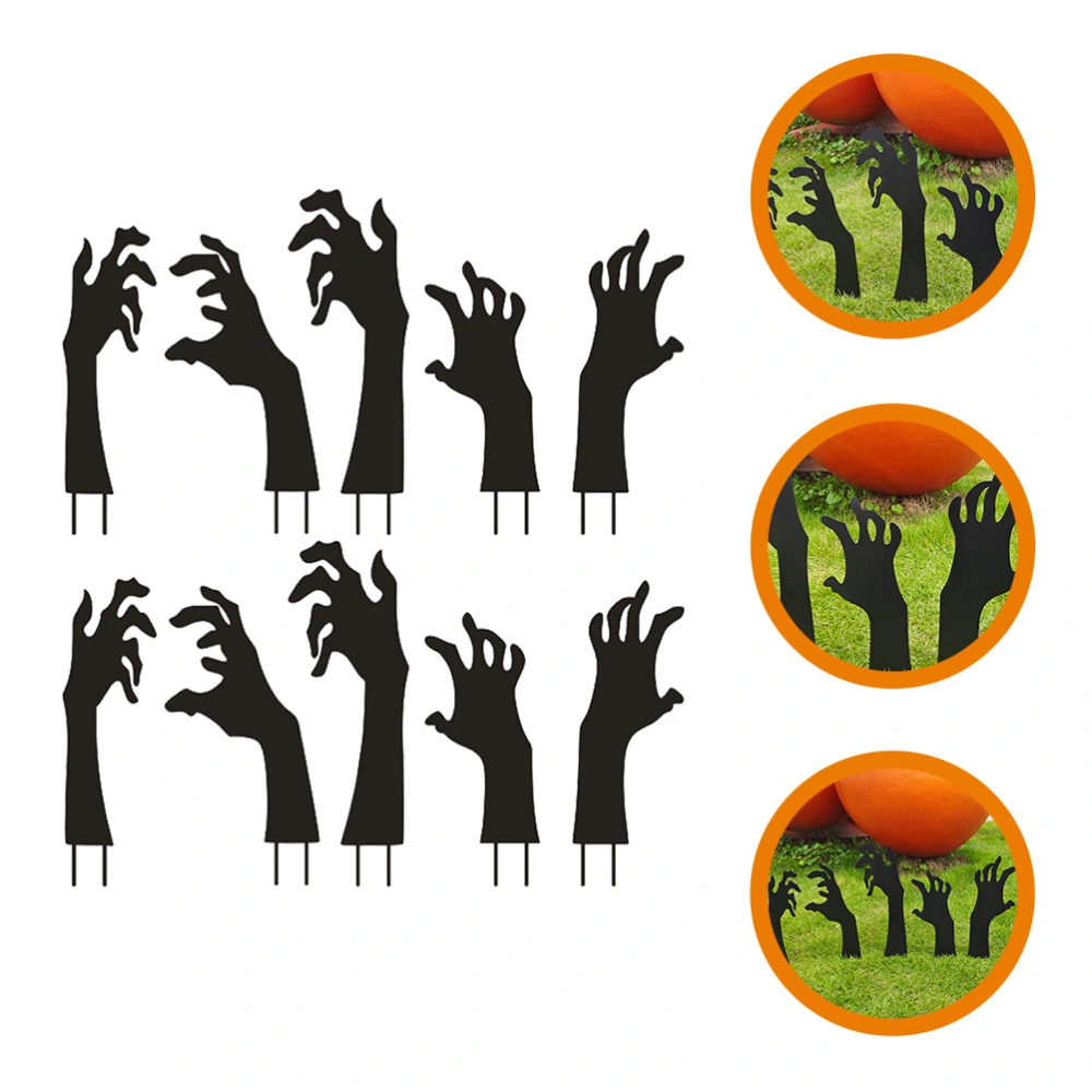 10Pcs Scary Hand Stake Halloween Sign Halloween Decor Halloween Yard Sign Halloween Outdoor Decor