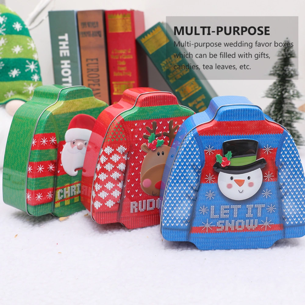 1Pc Sweater Shape Candy Tinplate Boxes Tank Biscuit Container Gift Storage