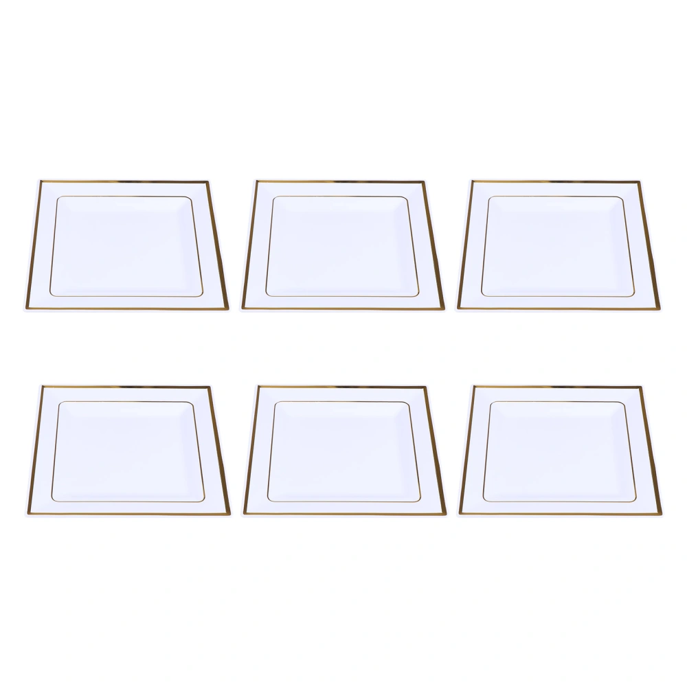 6 Pcs Practical Western Cuisine Dinner Plate Food Serving Plate Plastic Tray