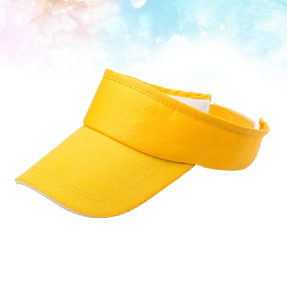 Blank Sun Visors Adjustable Sports Sun Hat for Travel Exercises(Yellow)