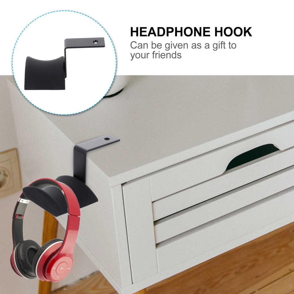 Headphone Rack Aluminum Alloy Silicone Headset Stand Holder with Adhesive