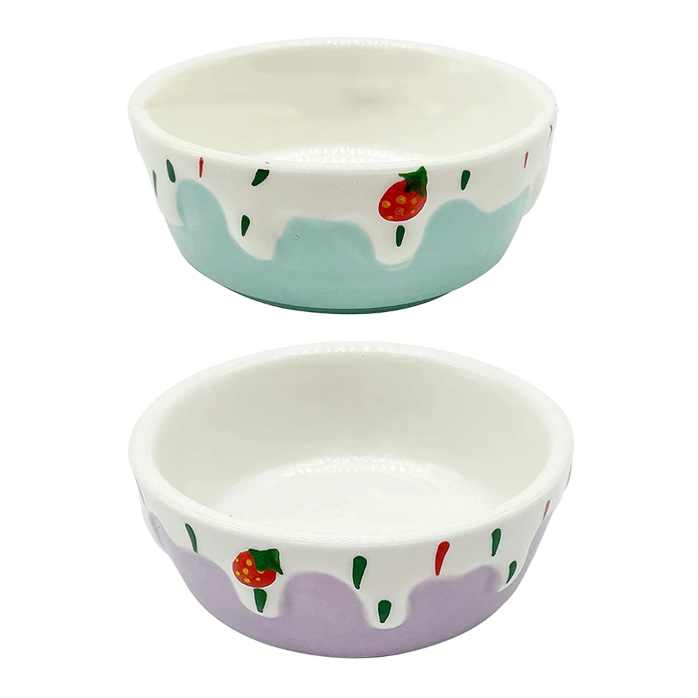 2pcs Ceramic Pet Food Bowls Hamster Feeding Bowls Pet Food Feeding Bowls