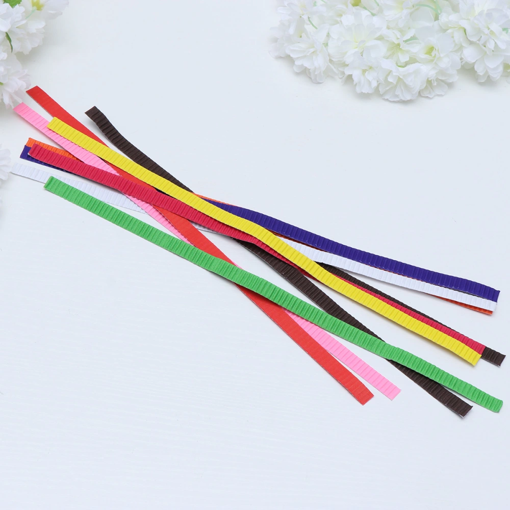 60pcs Colorful Corrugated Paper DIY Hand Craft Material Handmade Paper Strips 10 Colors Paper Strips for DIY Kindergarten School Workshop