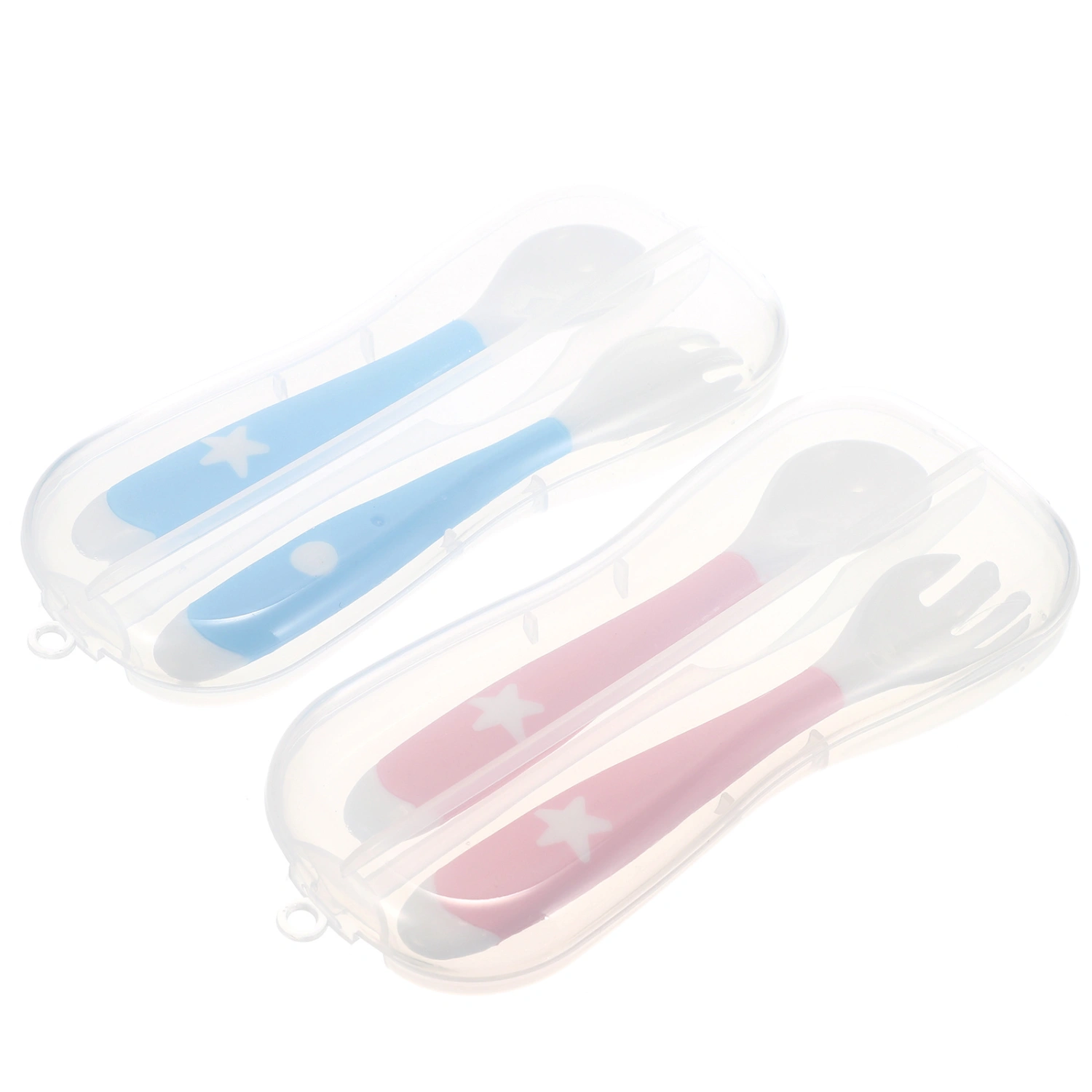 4Pcs Baby Kids Utensils Baby Spoon and Fork Training Set Bendable Spoons Forks