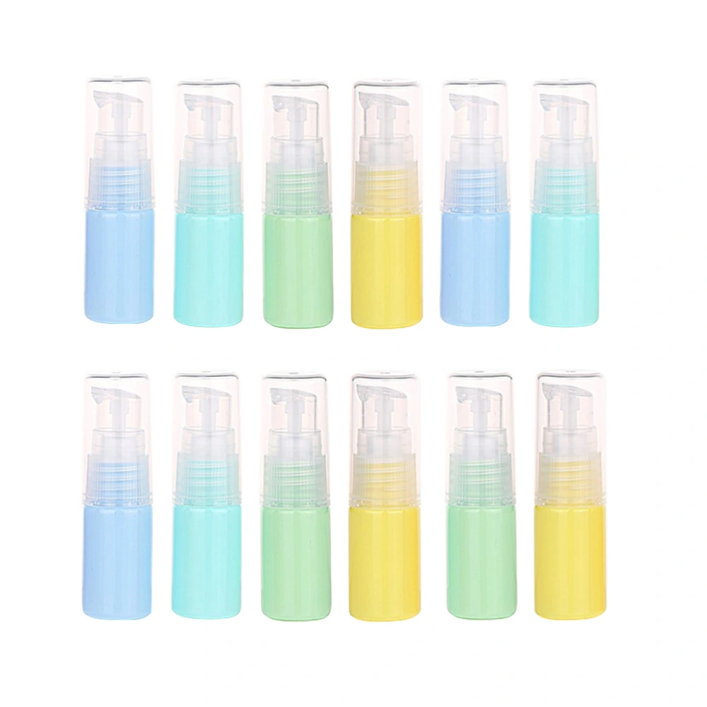 12pcs Colorful Travel Lotion Bottle Creative Sample Bottles Fashion Makeup Sample Bottle (Blue Light Blue Green Yellow)