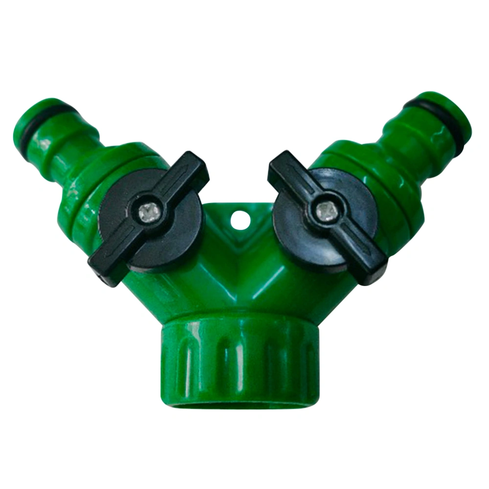 2-way Garden Tap Hose Pipe Connector Splitter Garden Horse Connectors (Green)