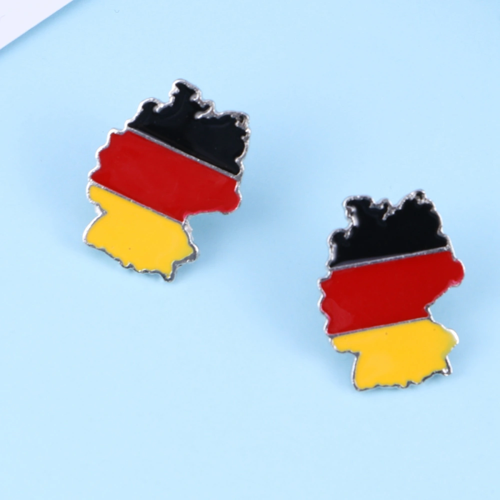 2PCS Alloy Flag Germany Territories Shaped Brooch Lapel Pin Jewelry Decor for Men Women