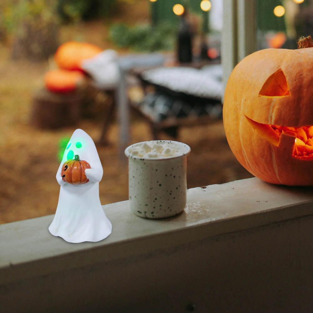 1Pc Resin Ghost Shape LED Lamp Decorative Halloween Party Light Adornment