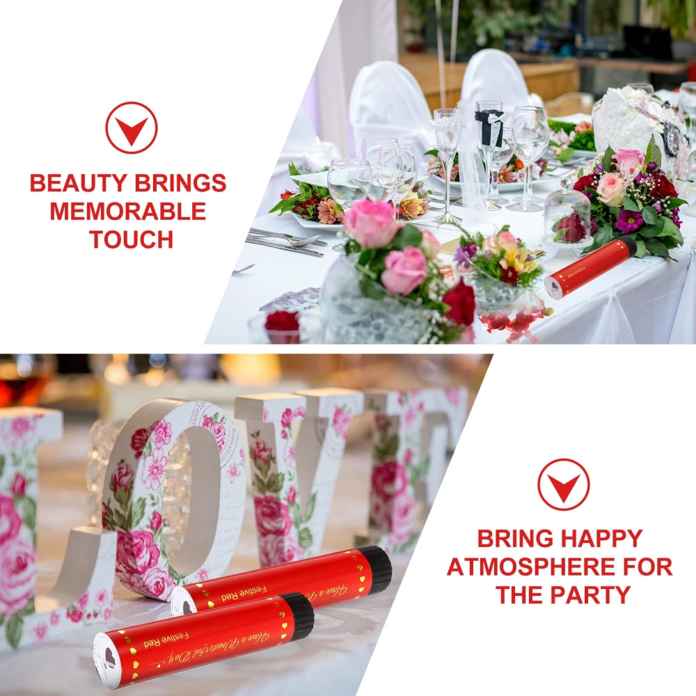 4pcs Handheld Confetti Tube Party Festival Confetti Wedding Decor Accessory