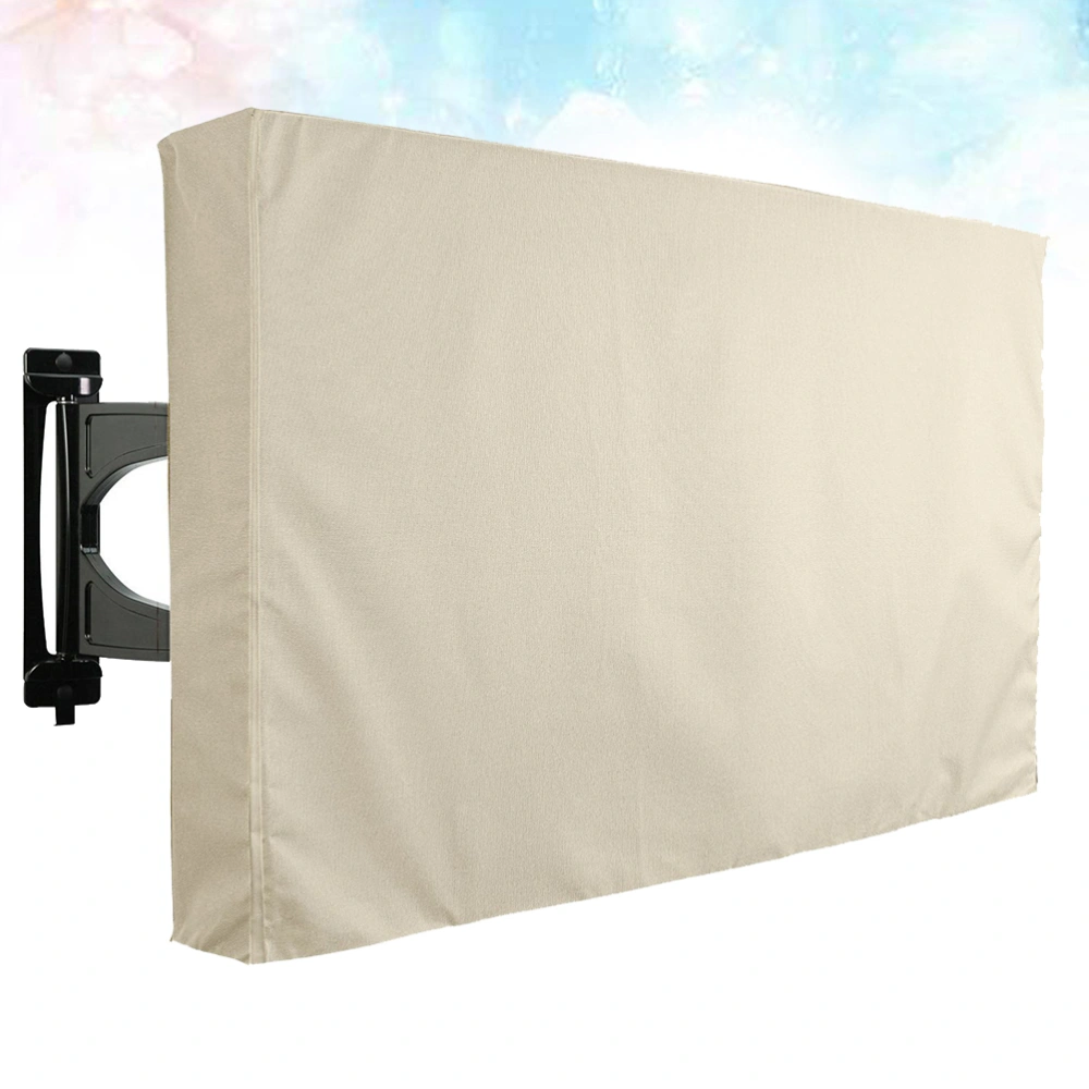 Outdoor TV Cover Waterproof and Dust-proof Material Screen TV Protector Cloth Protect Your TV (30-32 Inch Off-white)