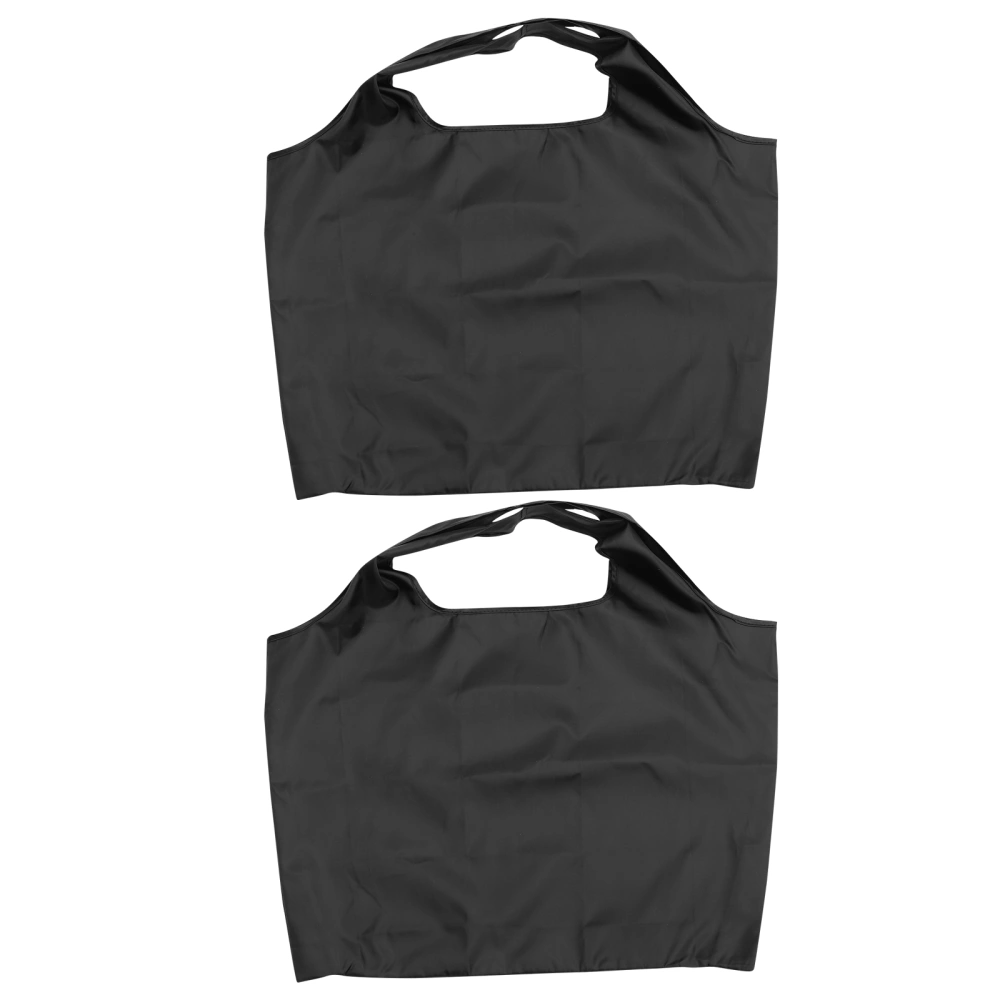 2Pcs Portable Shopping Bags Shoulder Bags Tote Pouches Cloth Handbags (Black)