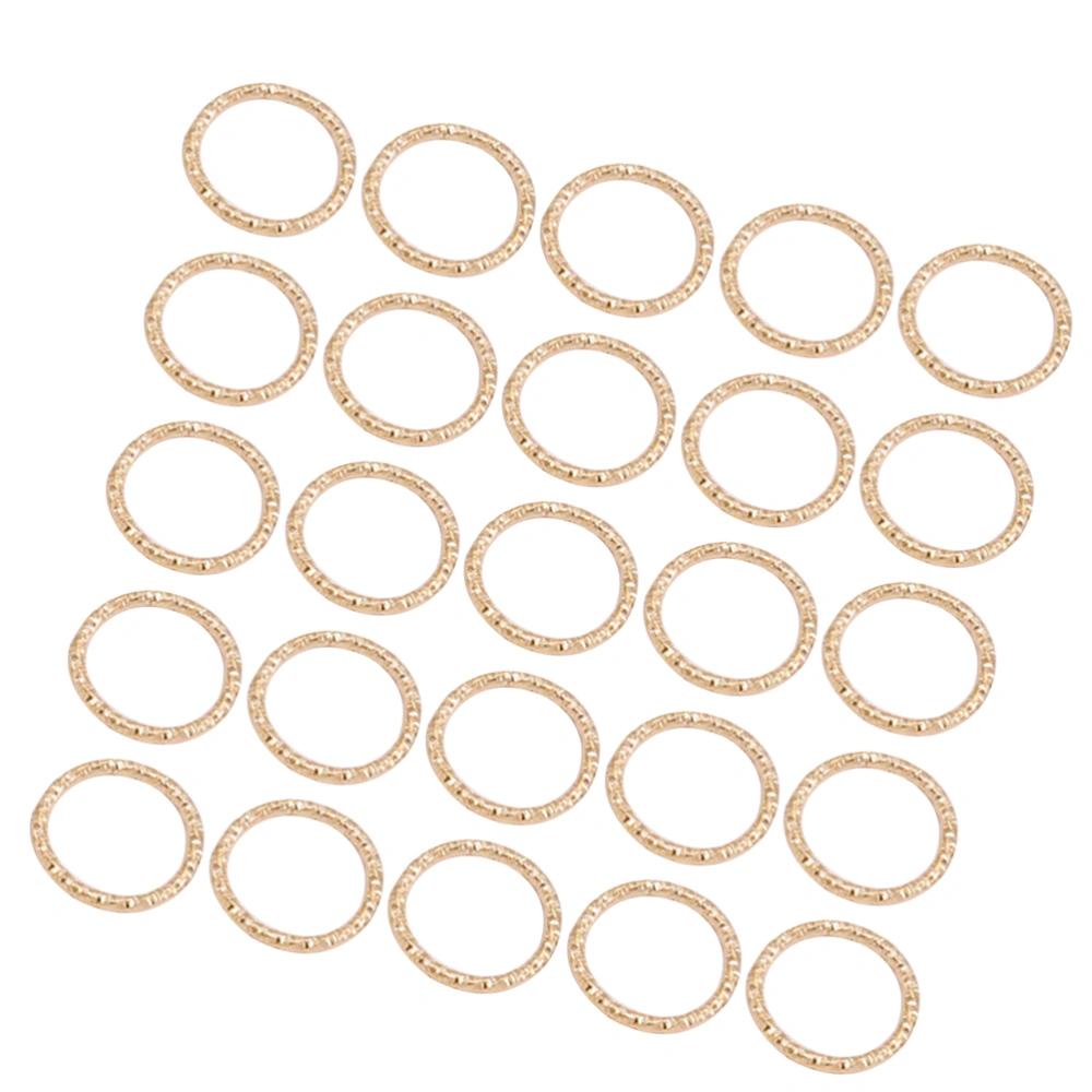 100PCS DIY Jewelry Accessories Embossing Jump Ring Delicate Embossing Ring Single Twisted Lines Loop Ring Buckle Ring Jewelry Connecting Ring for Jewelry Making (KC Golden)