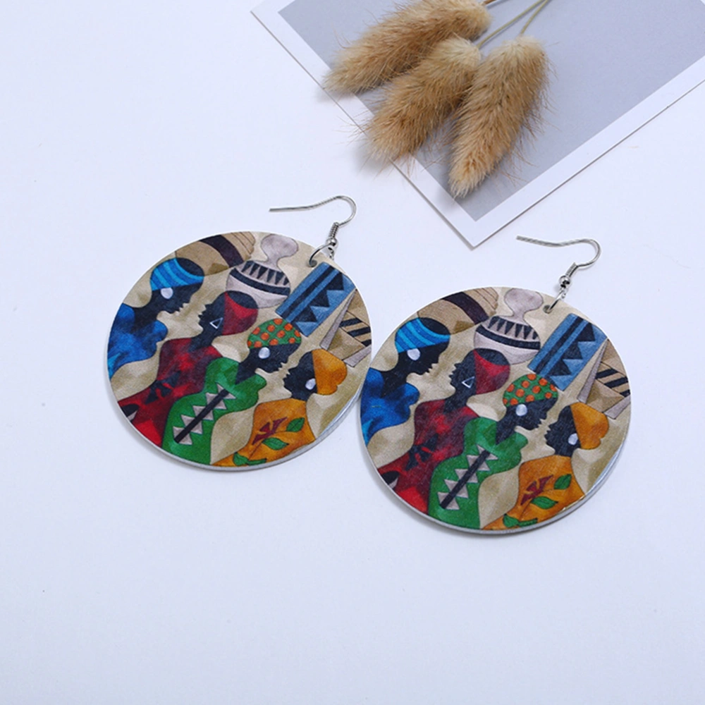 1 Pair New Personality Handmade Natural African Wooden Earrings for Women Jewelry