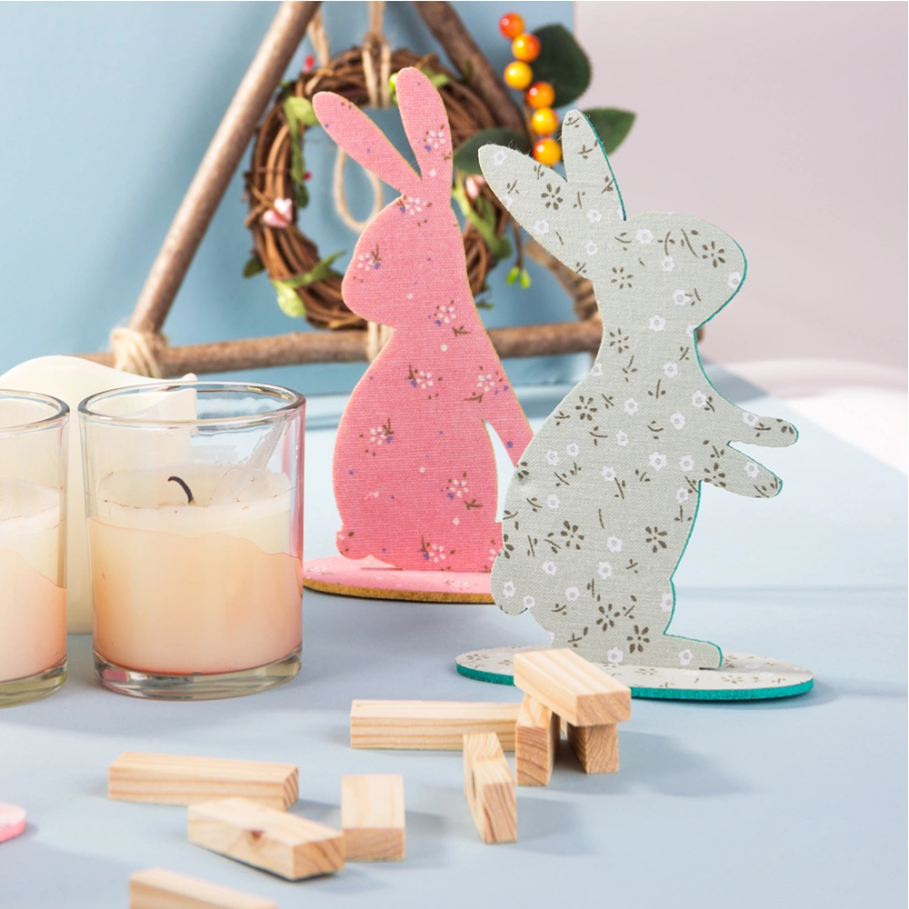 4Pcs Felt Rabbit Desktop Decoration Adorable Bunny Adornment Festive Rabbit Ornaments