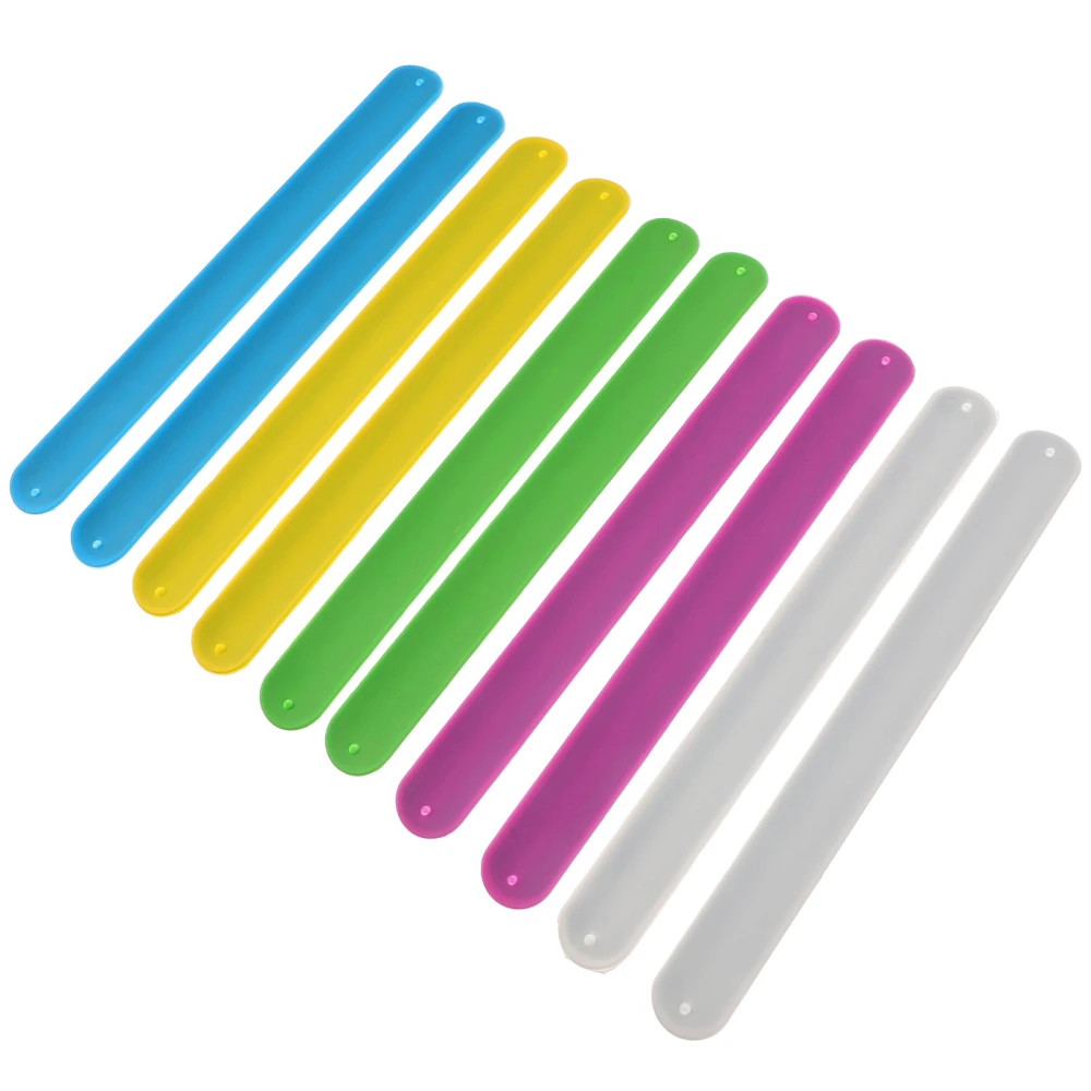 10pcs Interesting Silicone Slap Bracelets Kids Slap Band for Party Favors