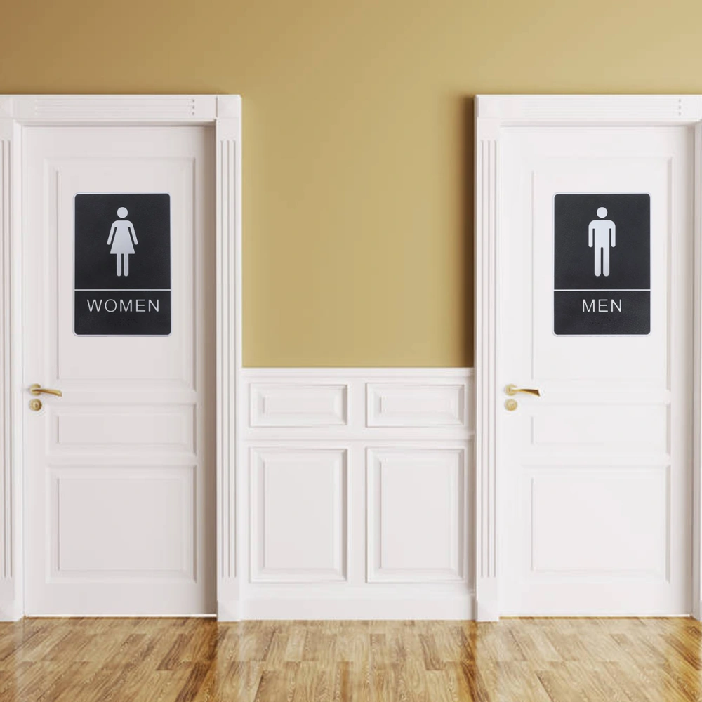 Toilet Sign WC Notice Board Bathroom Sign Toilet Sign Wall Decal Mural for Men and Women (Men)